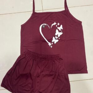 Comfortable Cotton Jersey Camisole Set - Stylish Printed Design (2 Pcs) - Image 3