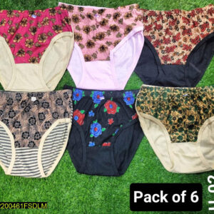 Cotton Printed Panties, Pack Of 6 - Image 1
