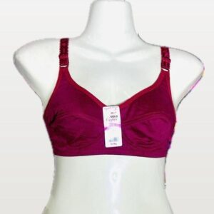Comfortable Cotton Non-Padded Bra - 1 Pc in Maroon - Image 2
