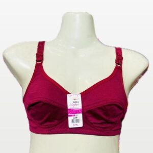 Comfortable Cotton Non-Padded Bra - 1 Pc in Maroon - Image 1