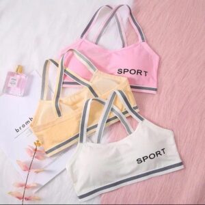 Comfortable Embroidered Cotton Sports Bra - Pack of 2 - Image 2