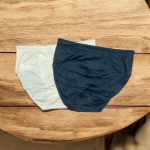 Comfortable Lightweight Cotton Plain Panties - 2 Pcs Set in Beige - Image 5