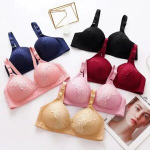 Silk Sequins Padded Push Up Bra - Image 2