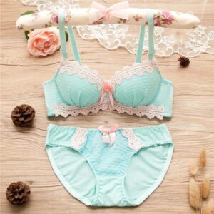 Cotton Net Lace Work Padded Bikini Set - Image 1