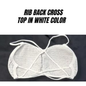 Cotton Plain Back Cross Top Padded Bra, White - Image 2