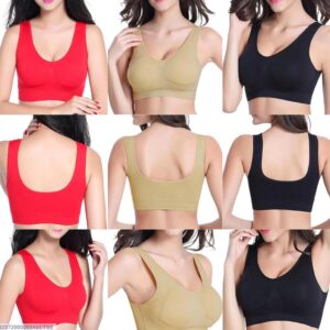 Comfortable Cotton Padded Bra - 1 Pcs Multicolor Lightweight Essentials - Image 1