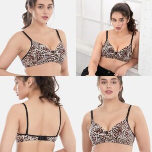 Comfortable & Lightweight Multicolor Minimizer Bra - Printed Design (1 Pcs) - Image 4