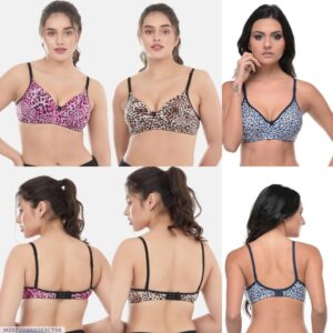 Comfortable & Lightweight Multicolor Minimizer Bra - Printed Design (1 Pcs) - Image 1